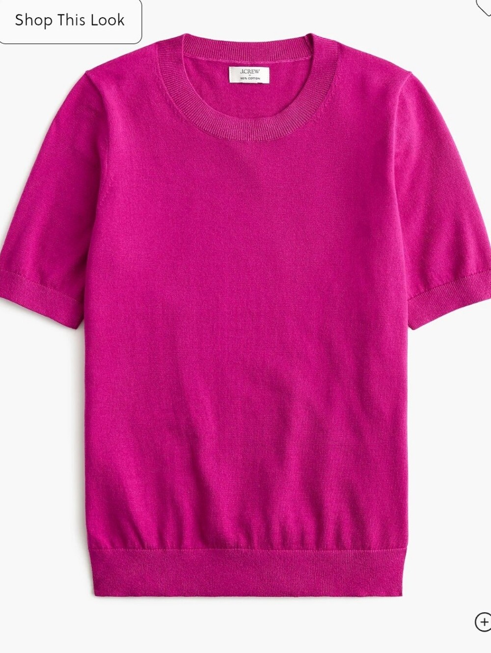 J. Crew Short-Sleeve Crewneck Sweater - Magenta Pink